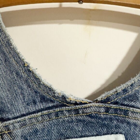 Guess by Georges Marciano Women Size 2 Blue Denim Bib Overalls Pleated USA 80s - Picture 7 of 10